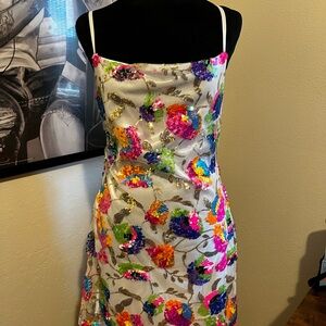 Women's Sparkly Floral Sequin Dress